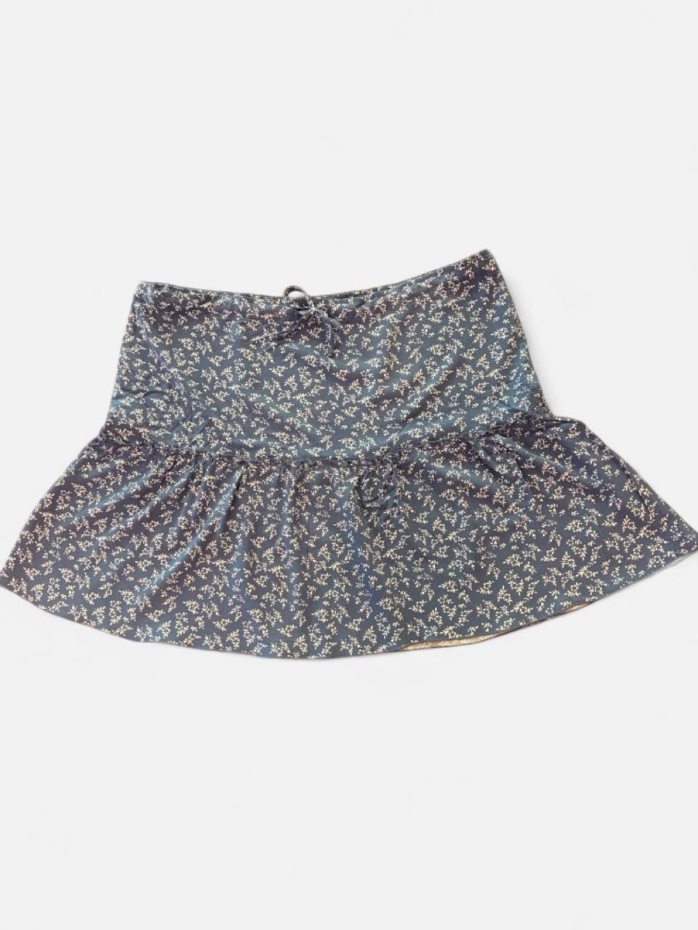 Brandy Melville Blue Floral Ruffle Mini Skirt